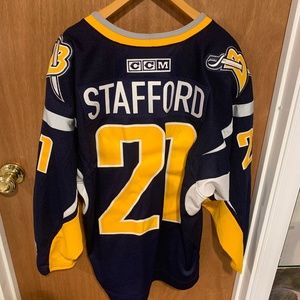 CCM SIGNED Authentic Buffalo Sabres Drew Stafford Throwback NHL Jersey - Medium